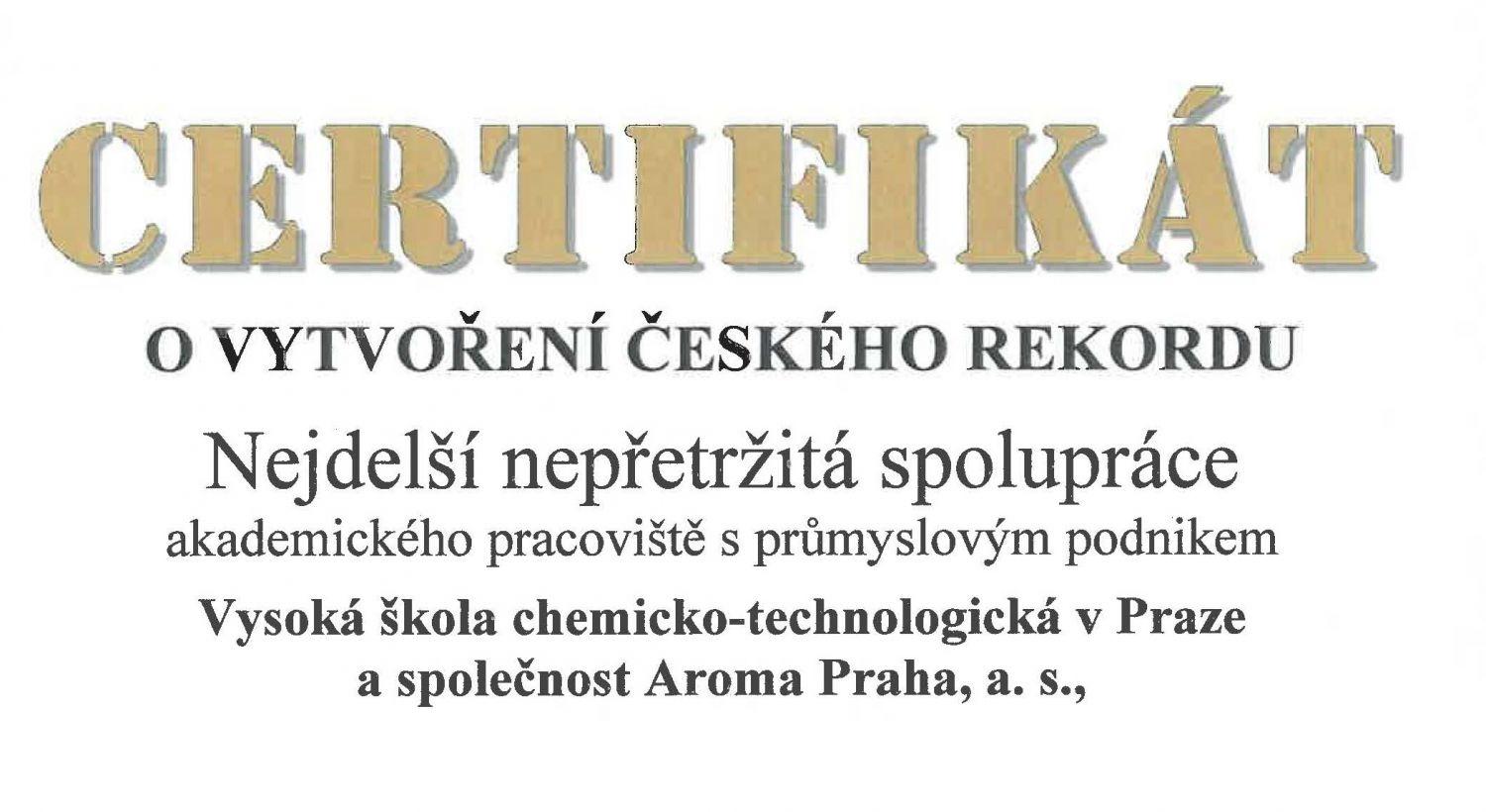 VŠCHT Praha držitelem českého rekordu