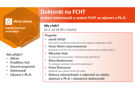 Setkání se zájemci o doktorské studium na FCHT